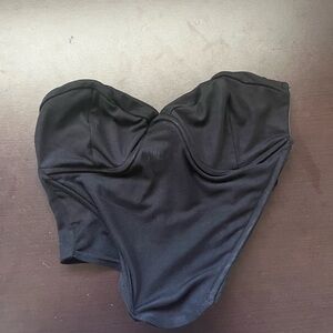 Tiger Mist Black Strapless Top